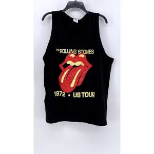 PRO 5 Men's Black-Red Rolling Stones 1972 Graphic Scoop-Neck Tank SZ L